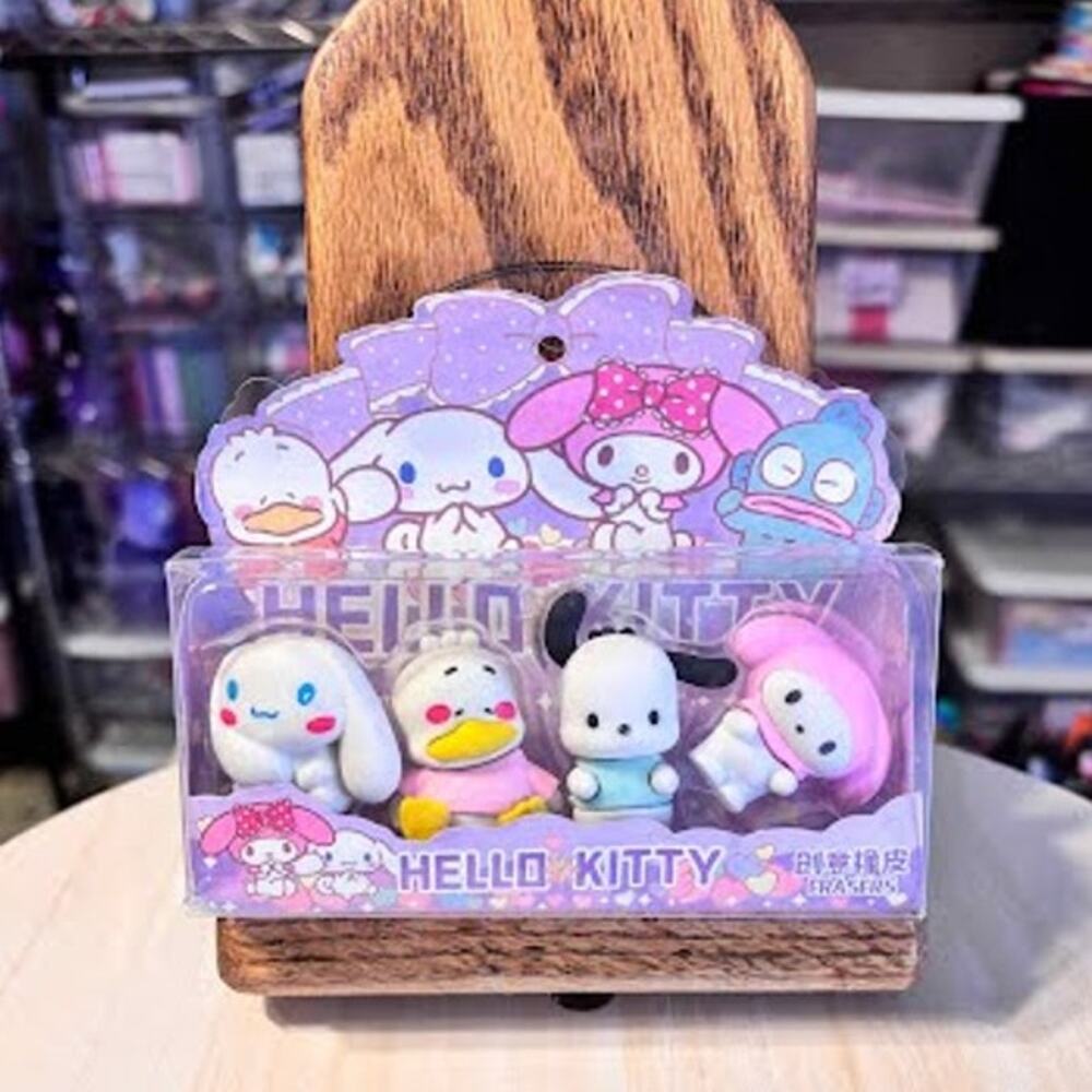 #6847 Hello Kitty, four pack eraser figurines